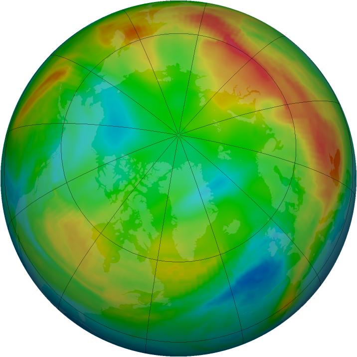 Arctic ozone map for 07 January 1979